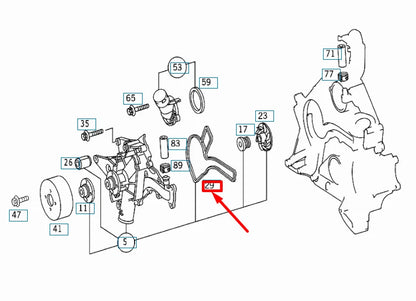 NEW MERCEDES-BENZ E W210 WATER PUMP GASKET A1122010080 ORIGINAL