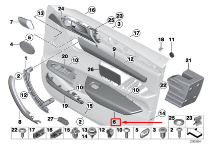 NEW BMW X4 F26 FRONT LEFT DOOR ARMREST 7250825 51417250825 ORIGINAL