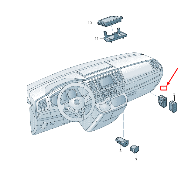 new vw transporter vi t6 usb connector 3g0035222 original