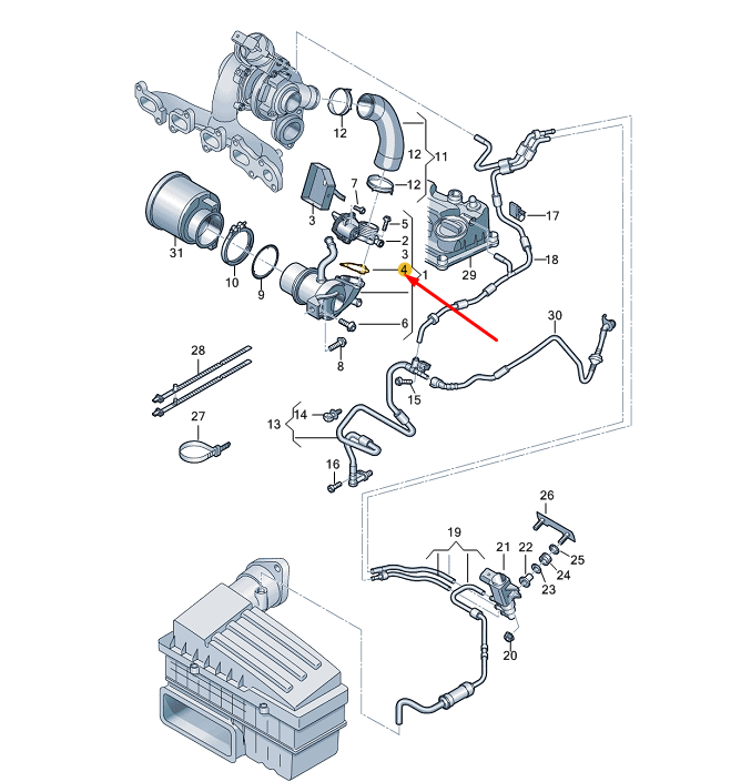 new volkswagen arteon egr cooler gasket 04l131547a original