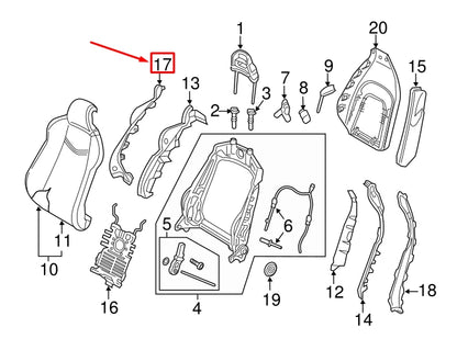 NEW AUDI TT ROADSTER FV FRONT RIGHT SEAT TRIM PANEL 8S0881318R6PS ORIGINAL