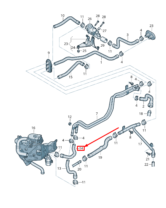 new audi a6 avant c7 engine coolant hose 4g0265353g original