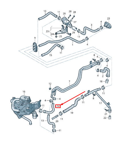 new audi a6 avant c7 engine coolant hose 4g0265353g original