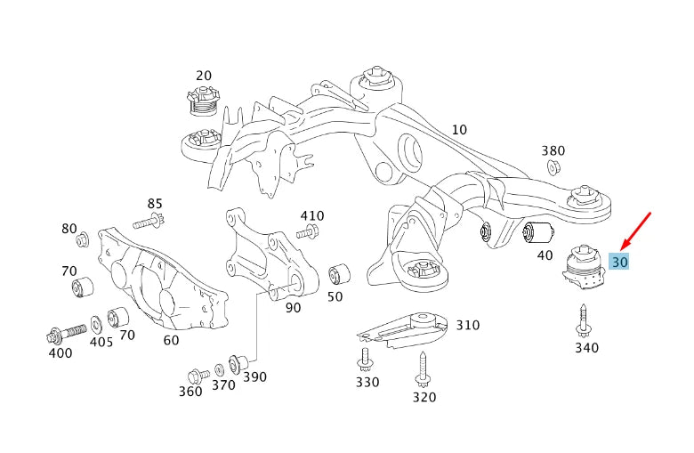NEW MB S W221 REAR SUBFRAME CARRIER RUBBER BUSHING A2213511342 ORIGINAL