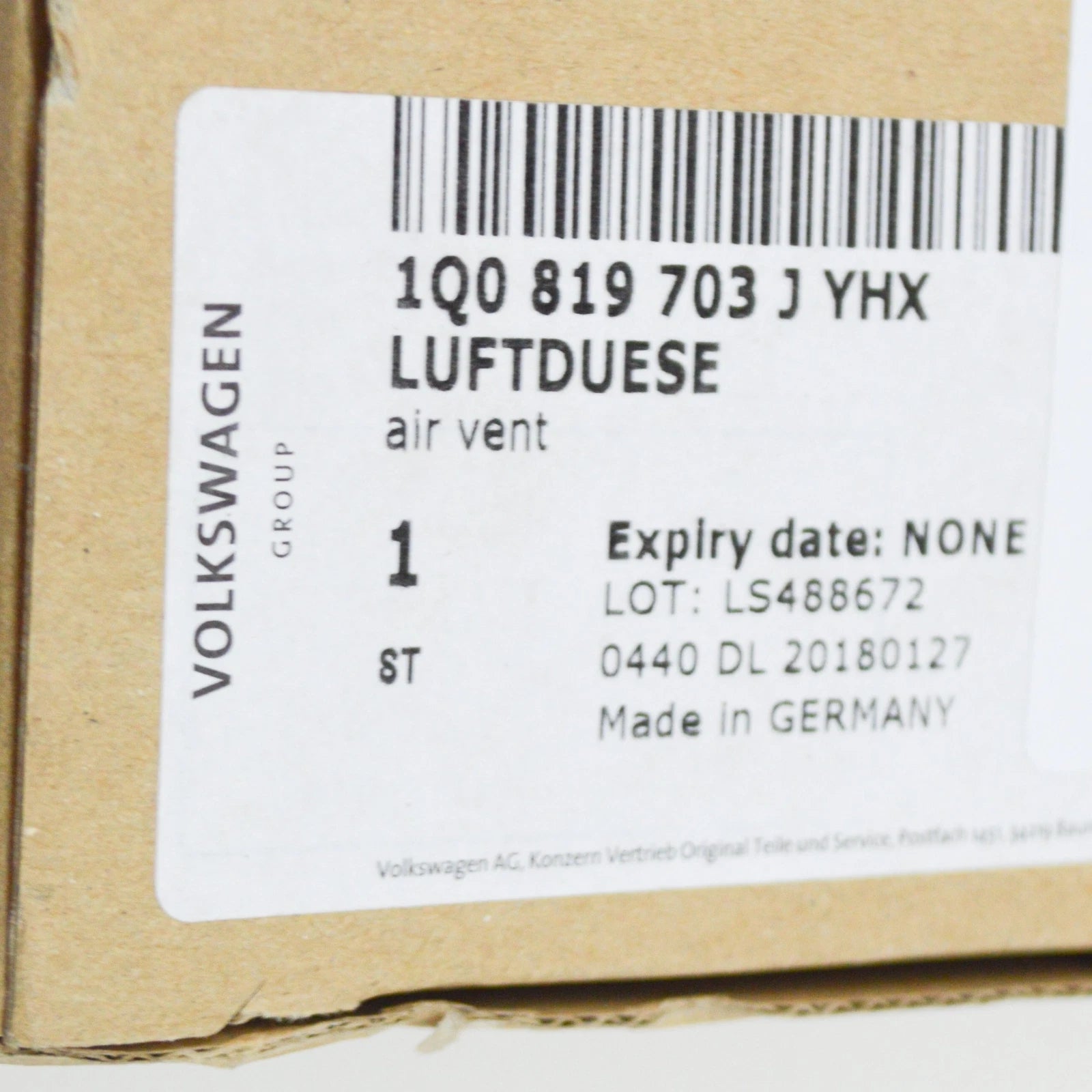 NEW VOLKSWAGEN EOS INSTRUMENT PANEL LEFT AIR VENT 1Q0819703JYHX ORIGINAL