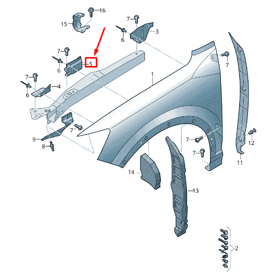 NEW AUDI Q2 GA FRONT LEFT FENDER BRACKET 81A821469 ORIGINAL
