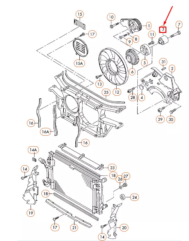 NEW AUDI A6 C5 CLUTCH FAN PULLEY BEARING 058115136