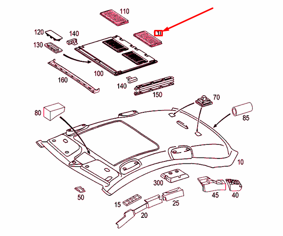 NEW MERCEDES-BENZ C W203 SUNROOF GRILLE COVER A21178406447101 ORIGINAL