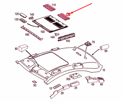 NEW MERCEDES-BENZ C W203 SUNROOF GRILLE COVER A21178406447101 ORIGINAL