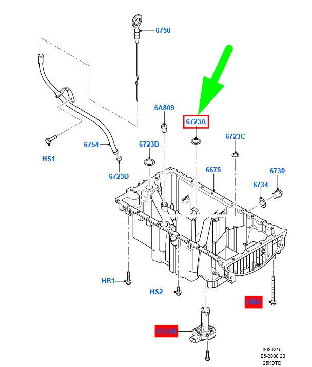 new ford kuga mk1 c394 engine oil pan seal ring 27mm 1371658 original
