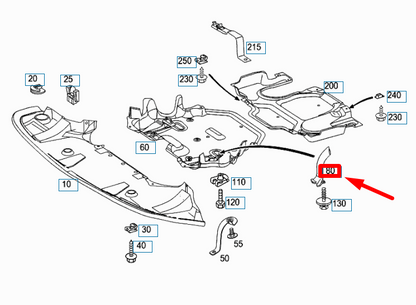 NEW MB E W211 ENGINE COMPARTMENT PANELLING LEFT PIPE PIECE A2115280809 ORIGINAL