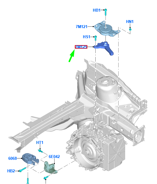 new ford kuga mk2 c520 gearbox mount support f1f1-7m125-ba 1870398 original