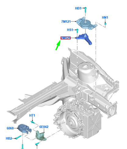 new ford kuga mk2 c520 gearbox mount support f1f1-7m125-ba 1870398 original