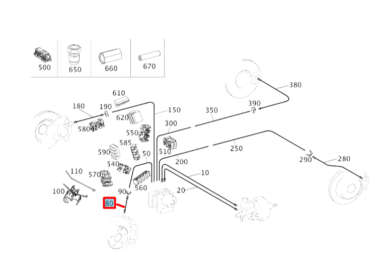 NEW MERCEDES-BENZ S CABRIO A217 FRONT LEFT BRAKE PIPE HOSE A2174200000 ORIGINAL