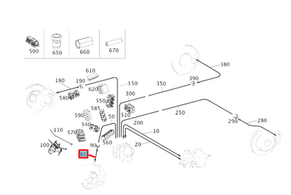 NEW MERCEDES-BENZ S CABRIO A217 FRONT LEFT BRAKE PIPE HOSE A2174200000 ORIGINAL