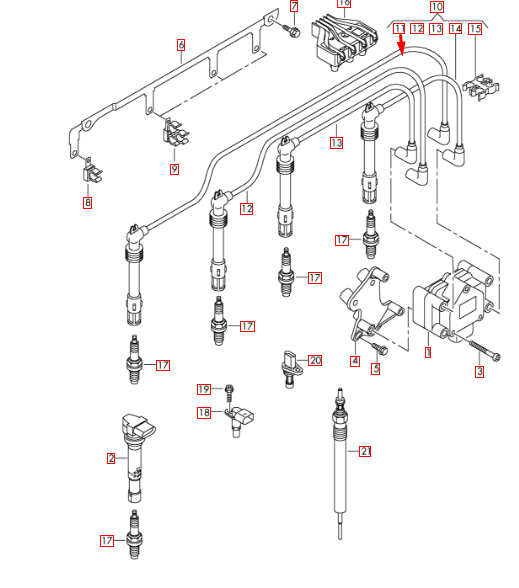 new audi a3 8p7 ignition cable 03f905430h original