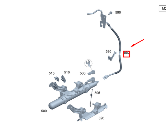 new mb gle w167 separation point to the engine gas line a2068608302 original