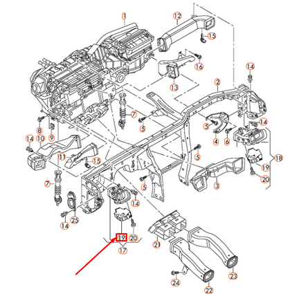 new audi a8 d4 hvac floor mode door actuator servomotor 4h0820511b original