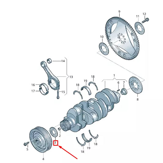 NEW VW TOUAREG 7P MK2 CRANKSHAFT COMPENSATION WASHER WHT000950B