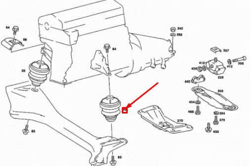 NEW MERCEDES-BENZ E W124 FRONT ENGINE MOUNTING A1242401917 ORIGINAL