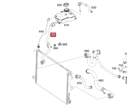 NEW MB CLA COUPE C118 RIGHT SIDE WATER RADIATOR HOSE A1775010403 ORIGINAL