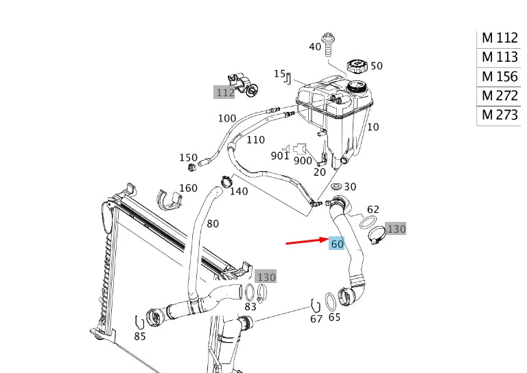 NEW MERCEDES-BENZ SL R230 RADIATOR TOP HOSE A2305013682 ORIGINAL