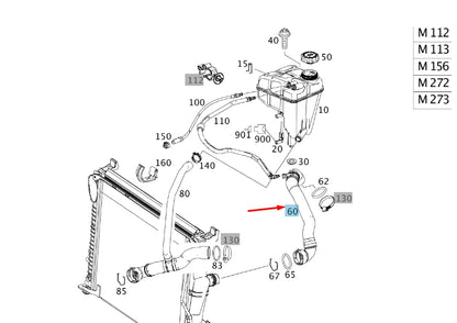 NEW MERCEDES-BENZ SL R230 RADIATOR TOP HOSE A2305013682 ORIGINAL