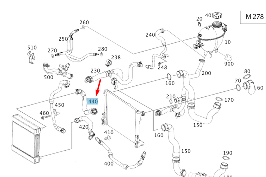 new mercedes-benz cls c218 upper radiator coolant hose a2185011782 original