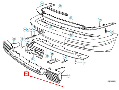 NEW BMW 7 E32 FRONT BUMPER CENTER GRILL GRID 51111928276 1928276 ORIGINAL