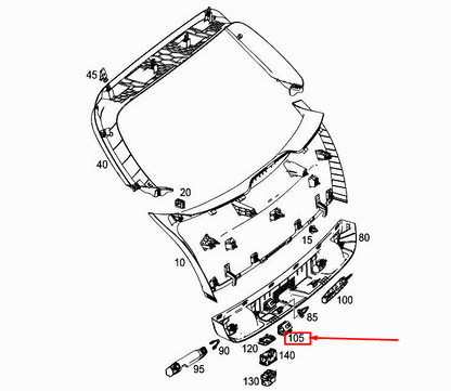 new mercedes-benz a w177 rear tailgate interior lighting a0009064905 original
