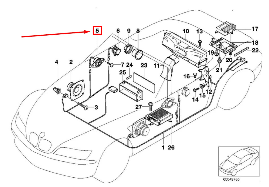 NEW BMW Z3 COUPE E36 FRONT HARMAN KARDON DOOR SPEAKER 8400389 65138400389