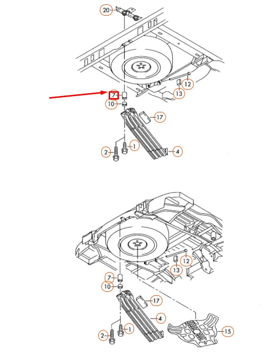 NEW VW TRANSPORTER T5 SPARE WHEEL MOUNTING SPACER SLEEVE 701801913 ORIGINAL