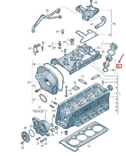 NEW VW TRANSPORTER VI OIL FILLER SUPPORT 06J103281B