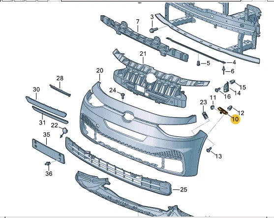 NEW VOLKSWAGEN ID.3 E11 FRONT LEFT BUMPER BRACKET 10A807049 ORIGINAL