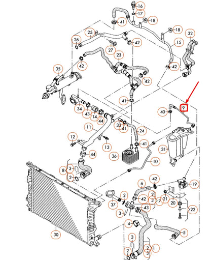 NEW AUDI A4 B8 EXPANSION TANK COOLANT HOSE 8K0121081P ORIGINAL