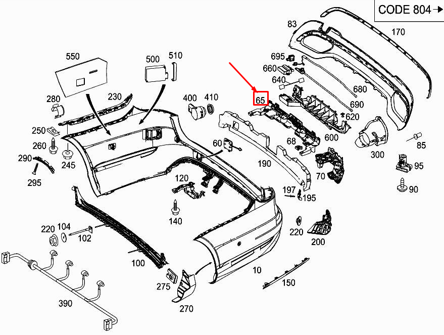 new mercedes-benz e w212 rear center bumper bracket a2128856914 original