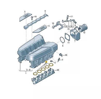 NEW AUDI R8 4S INTAKE MANIFOLD SEAL 07L129717G ORIGINAL