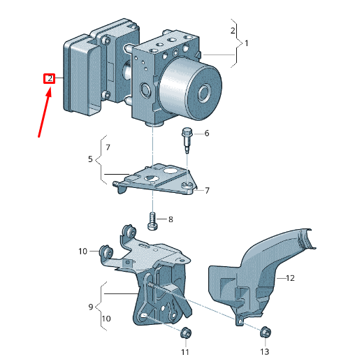 new volkswagen caddy 2k mk3 abs control unit 1k0907375be original
