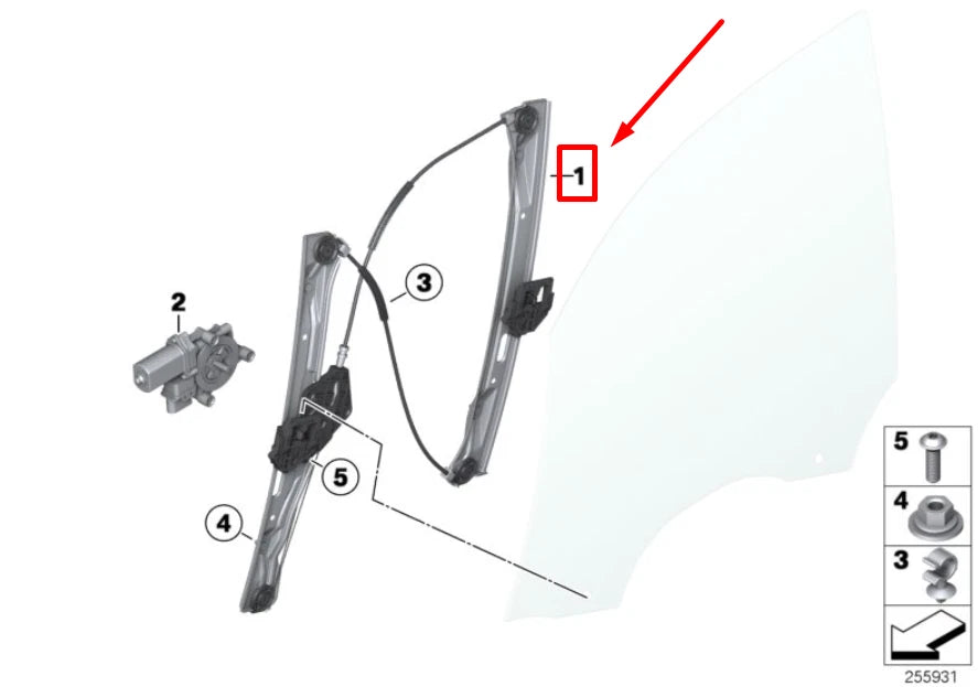 NEW BMW 3 F30, F80 FRONT LEFT DOOR WINDOW REGULATOR 7281885 51337281885 ORIGINAL