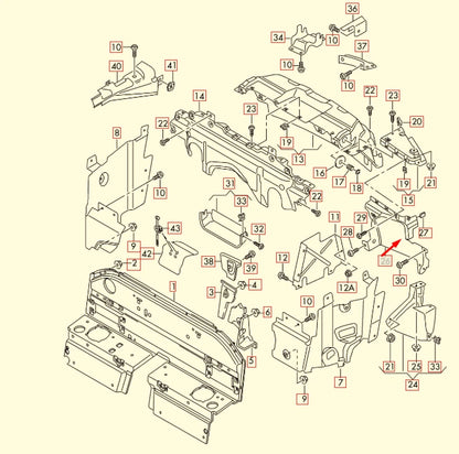 NEW AUDI R8 42 REAR UPPER LEFT HEAT SHIELD PLATE 420825645C