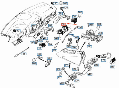 NEW MERCEDES-BENZ GL X166 DASHBOARD CENTER AIR VENT A16683063012A17 ORIGINAL