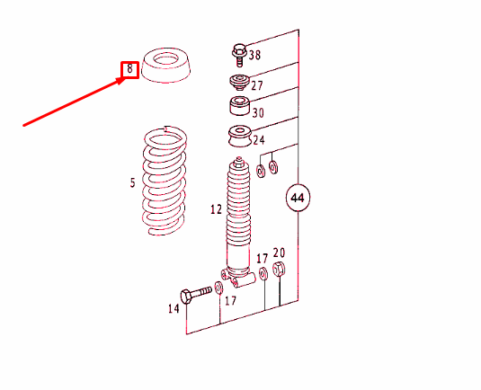 NEW MERCEDES-BENZ E W124 REAR COIL SPRING SHIM A2013251044 ORIGINAL