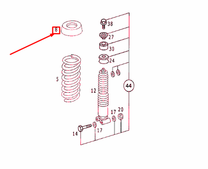 NEW MERCEDES-BENZ E W124 REAR COIL SPRING SHIM A2013251044 ORIGINAL