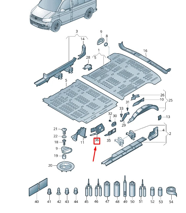 NEW VW TRANSPORTER VI T6 RIGHT LOWER C-PILLAR REINFORCEMENT 7H3803894