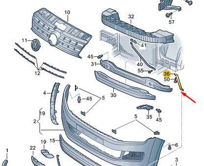NEW VOLKSWAGEN AMAROK MK2 FRONT RIGHT BUMPER SUPPORT 2H6805698A 2022 ORIGINAL