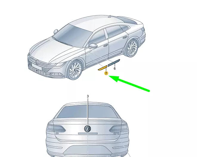 NEW VW ARTEON FRONT RIGHT FENDER SELF-ADHESIVE BADGE 3G8853688JDPJ ORIGINAL