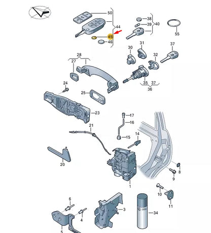 NEW VW TRANSPORTER VI T6 MAIN KEY VW EMBLEM 3C0837891A ORIGINAL