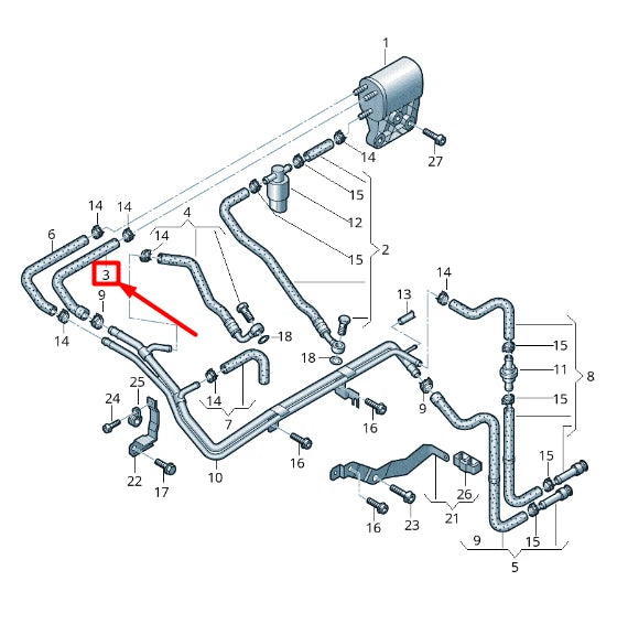 NEW VOLKSWAGEN CRAFTER 2F MK1 FEED FUEL PIPE 2E0201217C