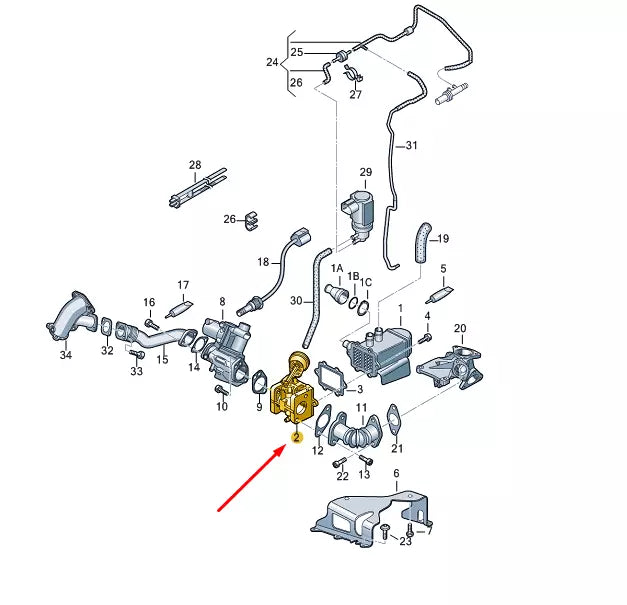 NEW VW TOUAREG 7L EGR CONTROL FLAP 059131063J ORIGINAL
