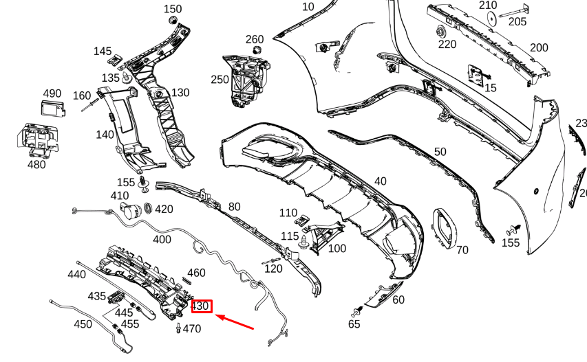 new mercedes-benz b w247 rear switch module bumper holder a2478851206 original